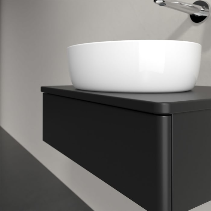 Villeroy & Boch Antao Waschbeckenunterschrank, 60 x 19 cm, 1 Auszug mit LED-Licht, Front ohne Struktur, mit Hahnloch