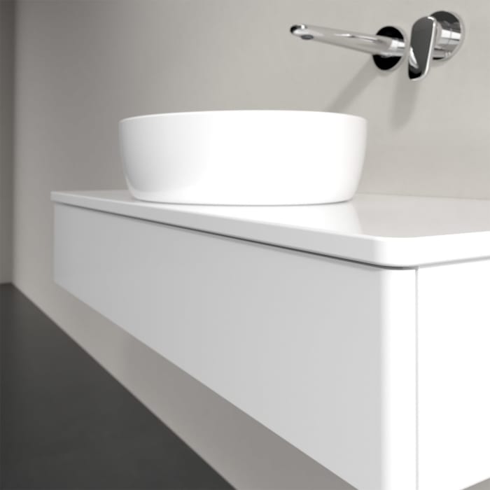 Villeroy & Boch Antao Waschbeckenunterschrank, 100 x 19 cm, 1 Auszug mit LED-Licht, Front ohne Struktur, mit Hahnloch