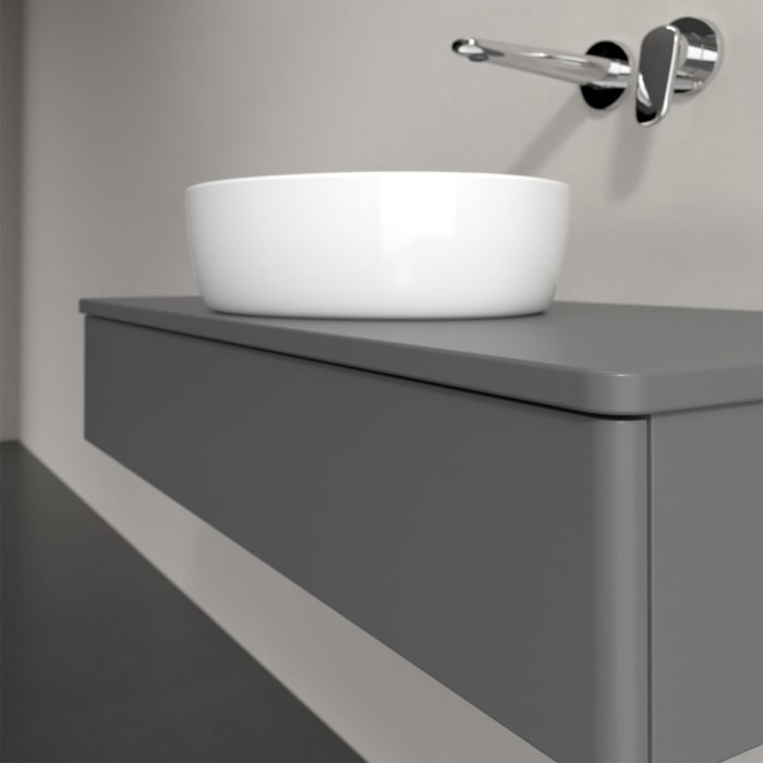 Villeroy & Boch Antao Waschbeckenunterschrank, 100 x 19 cm, 1 Auszug mit LED-Licht, Front ohne Struktur, mit Hahnloch