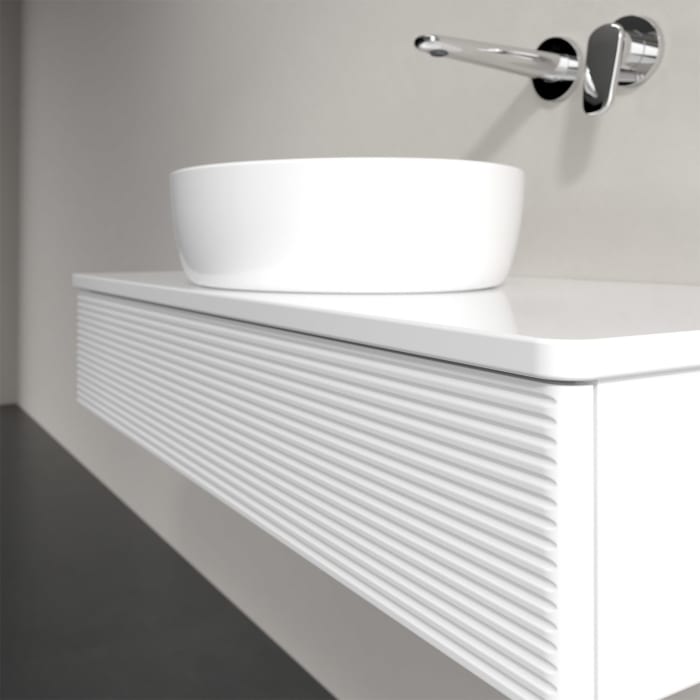 Villeroy & Boch Antao Waschbeckenunterschrank, 100 x 19 cm, 1 Auszug mit LED-Licht, Front mit Struktur, mit Hahnloch