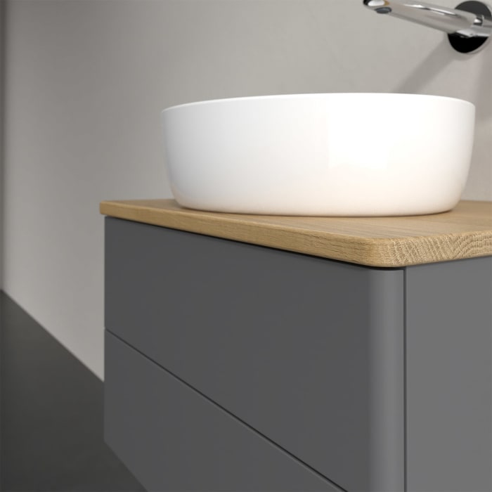 Villeroy & Boch Antao Waschbeckenunterschrank, 60 x 36 cm, 2 Auszüge mit LED-Licht, Front ohne Struktur, ohne Hahnloch