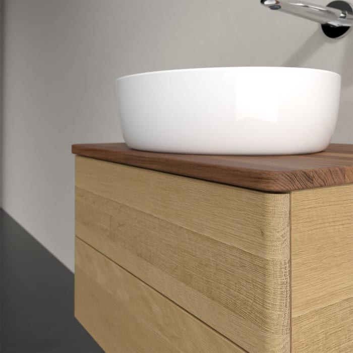 Villeroy & Boch Antao Waschbeckenunterschrank, 60 x 36 cm, 2 Auszüge mit LED-Licht, Front ohne Struktur, ohne Hahnloch