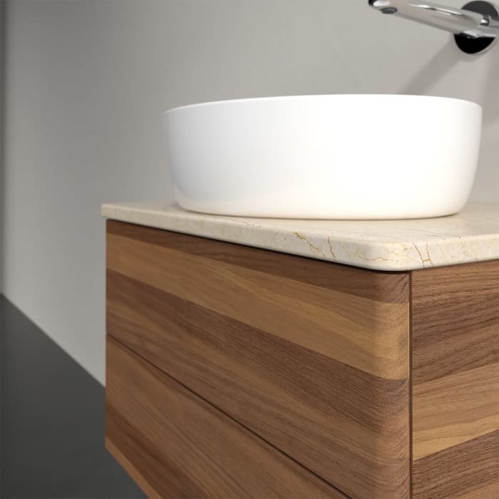 Villeroy & Boch Antao Waschbeckenunterschrank, 60 x 36 cm, 2 Auszüge mit LED-Licht, Front ohne Struktur, ohne Hahnloch