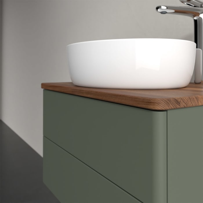 Villeroy & Boch Antao Waschbeckenunterschrank, 60 x 36 cm, 2 Auszüge mit LED-Licht, Front ohne Struktur, mit Hahnloch