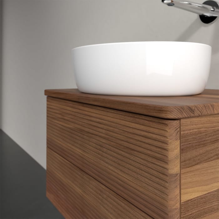 Villeroy & Boch Antao Waschbeckenunterschrank, 60 x 36 cm, 2 Auszüge mit LED-Licht, Front mit Struktur, ohne Hahnloch