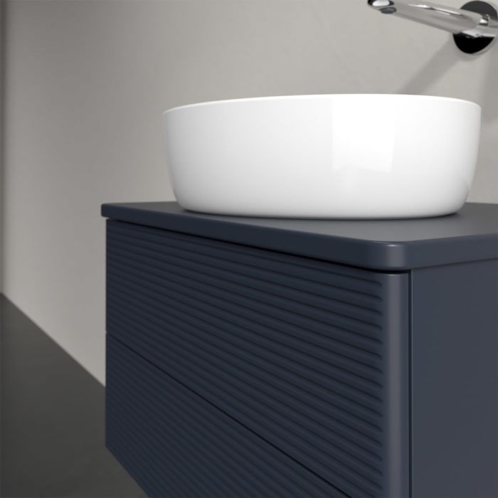 Villeroy & Boch Antao Waschbeckenunterschrank, 60 x 36 cm, 2 Auszüge mit LED-Licht, Front mit Struktur, mit Hahnloch