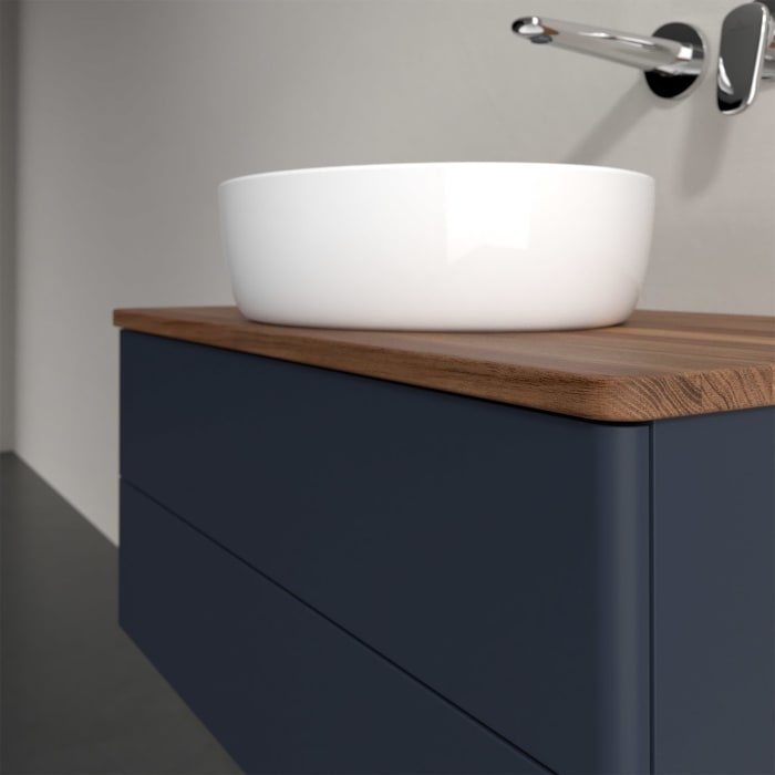 Villeroy & Boch Antao Waschbeckenunterschrank, 80 x 36 cm, 2 Auszüge mit LED-Licht, Front ohne Struktur, ohne Hahnloch