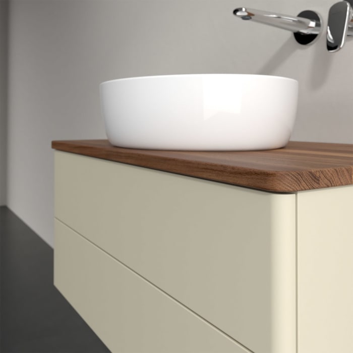 Villeroy & Boch Antao Waschbeckenunterschrank, 80 x 36 cm, 2 Auszüge mit LED-Licht, Front ohne Struktur, ohne Hahnloch