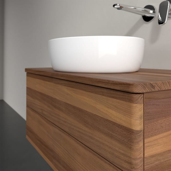 Villeroy & Boch Antao Waschbeckenunterschrank, 80 x 36 cm, 2 Auszüge mit LED-Licht, Front ohne Struktur, ohne Hahnloch