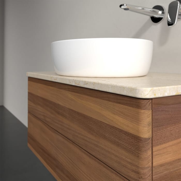 Villeroy & Boch Antao Waschbeckenunterschrank, 80 x 36 cm, 2 Auszüge mit LED-Licht, Front ohne Struktur, ohne Hahnloch