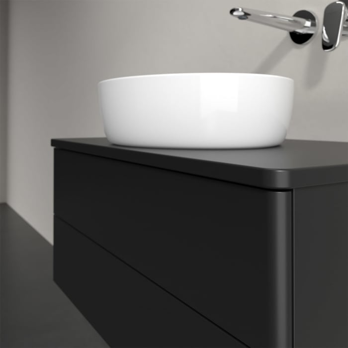 Villeroy & Boch Antao Waschbeckenunterschrank, 80 x 36 cm, 2 Auszüge mit LED-Licht, Front ohne Struktur, mit Hahnloch