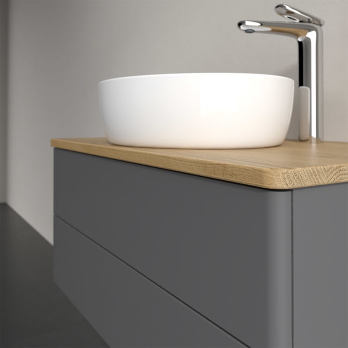 Villeroy & Boch Antao Waschbeckenunterschrank, 80 x 36 cm, 2 Auszüge mit LED-Licht, Front ohne Struktur, mit Hahnloch