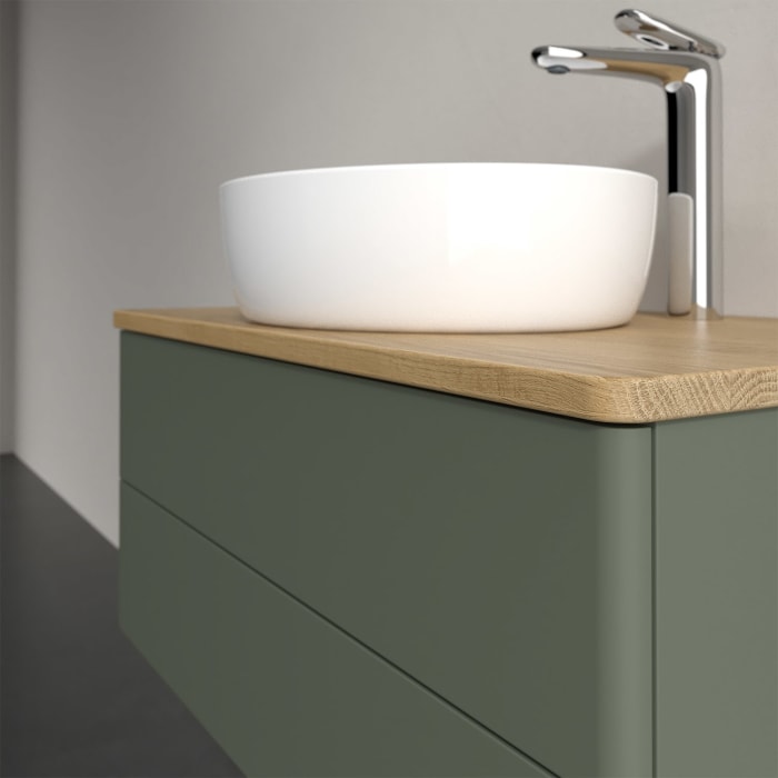 Villeroy & Boch Antao Waschbeckenunterschrank, 80 x 36 cm, 2 Auszüge mit LED-Licht, Front ohne Struktur, mit Hahnloch