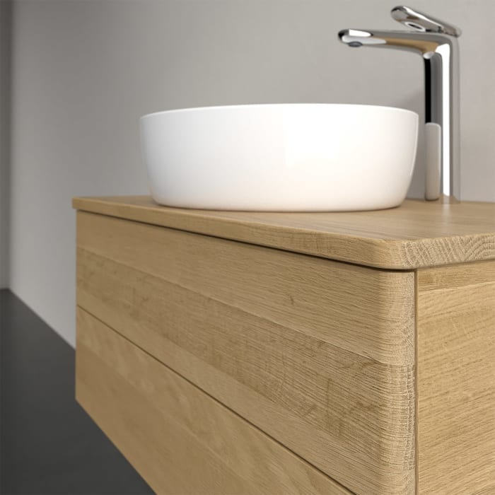 Villeroy & Boch Antao Waschbeckenunterschrank, 80 x 36 cm, 2 Auszüge mit LED-Licht, Front ohne Struktur, mit Hahnloch