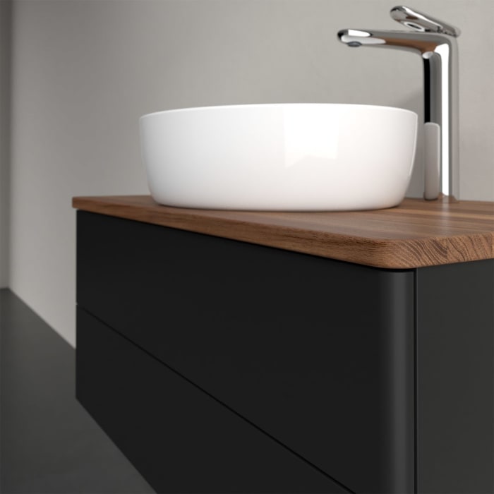 Villeroy & Boch Antao Waschbeckenunterschrank, 80 x 36 cm, 2 Auszüge mit LED-Licht, Front ohne Struktur, mit Hahnloch