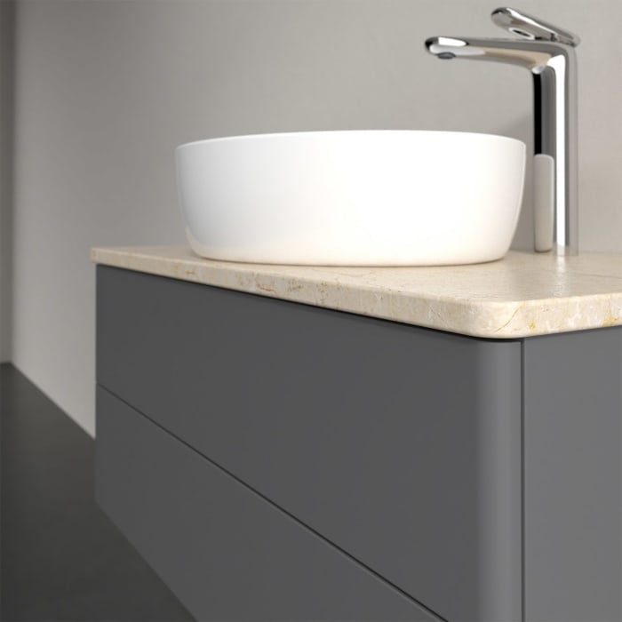 Villeroy & Boch Antao Waschbeckenunterschrank, 80 x 36 cm, 2 Auszüge mit LED-Licht, Front ohne Struktur, mit Hahnloch