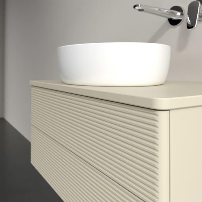 Villeroy & Boch Antao Waschbeckenunterschrank, 80 x 36 cm, 2 Auszüge mit LED-Licht, Front mit Struktur, ohne Hahnloch