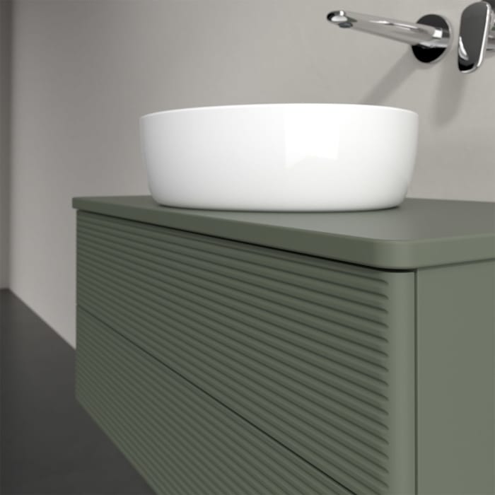 Villeroy & Boch Antao Waschbeckenunterschrank, 80 x 36 cm, 2 Auszüge mit LED-Licht, Front mit Struktur, ohne Hahnloch