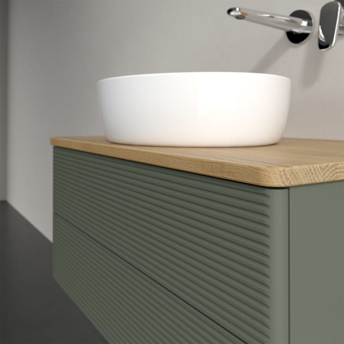 Villeroy & Boch Antao Waschbeckenunterschrank, 80 x 36 cm, 2 Auszüge mit LED-Licht, Front mit Struktur, ohne Hahnloch