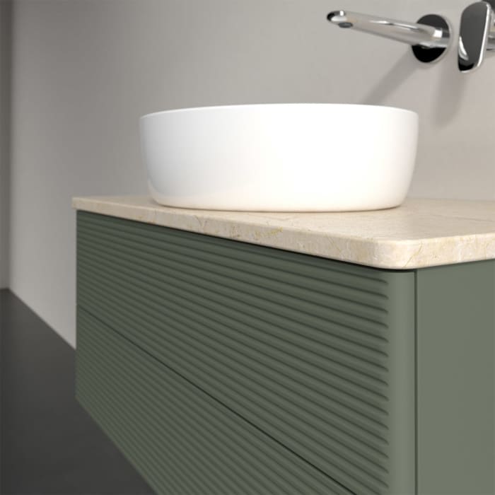 Villeroy & Boch Antao Waschbeckenunterschrank, 80 x 36 cm, 2 Auszüge mit LED-Licht, Front mit Struktur, ohne Hahnloch