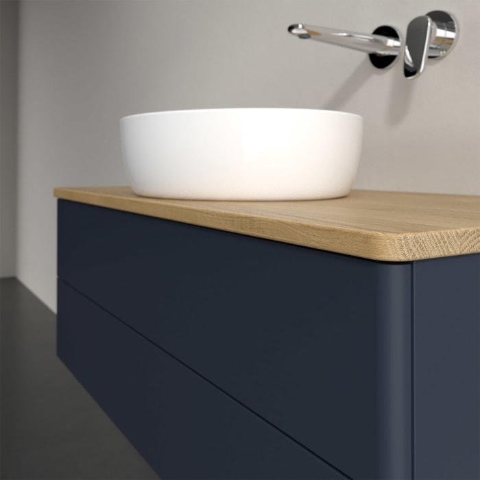 Villeroy & Boch Antao Waschbeckenunterschrank, 100 x 36 cm, 2 Auszüge mit LED-Licht, Front ohne Struktur, ohne Hahnloch