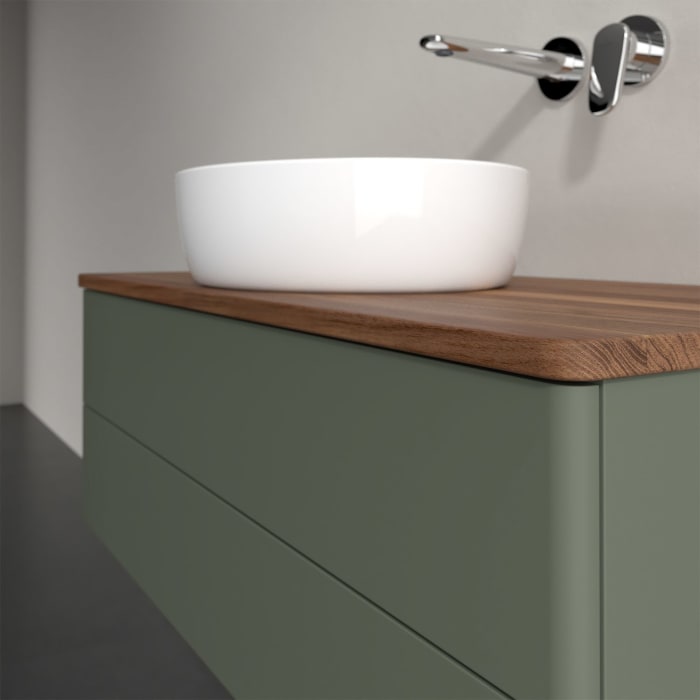 Villeroy & Boch Antao Waschbeckenunterschrank, 100 x 36 cm, 2 Auszüge mit LED-Licht, Front ohne Struktur, ohne Hahnloch