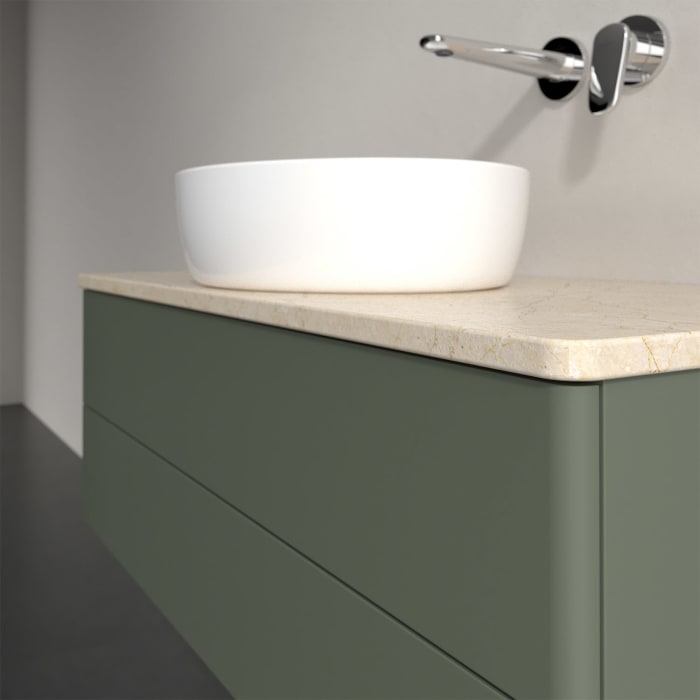 Villeroy & Boch Antao Waschbeckenunterschrank, 100 x 36 cm, 2 Auszüge mit LED-Licht, Front ohne Struktur, ohne Hahnloch