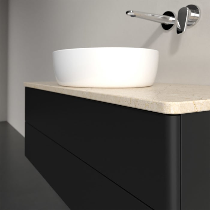 Villeroy & Boch Antao Waschbeckenunterschrank, 100 x 36 cm, 2 Auszüge mit LED-Licht, Front ohne Struktur, ohne Hahnloch