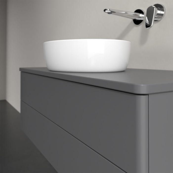 Villeroy & Boch Antao Waschbeckenunterschrank, 100 x 36 cm, 2 Auszüge mit LED-Licht, Front ohne Struktur, mit Hahnloch