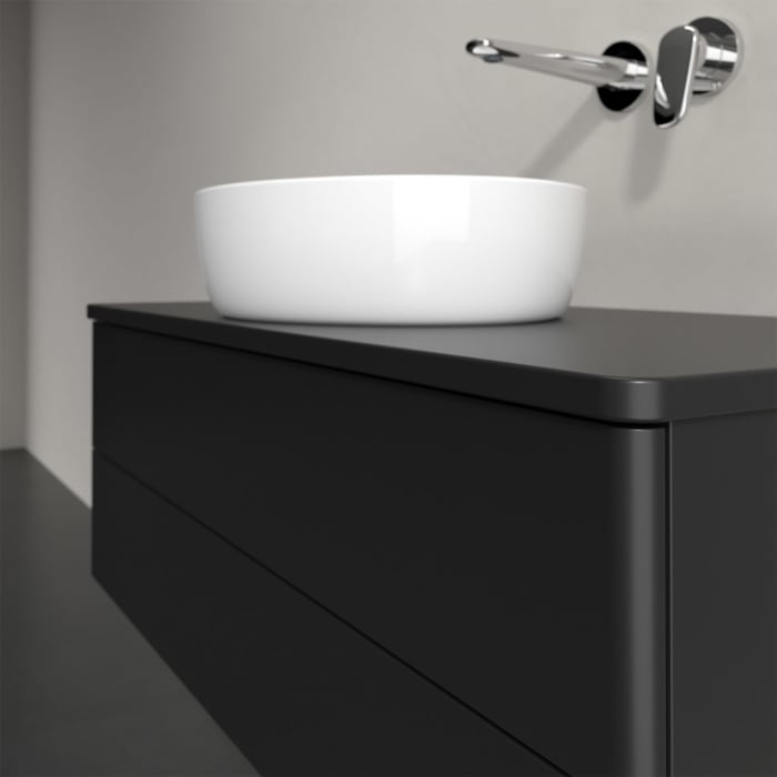 Villeroy & Boch Antao Waschbeckenunterschrank, 100 x 36 cm, 2 Auszüge mit LED-Licht, Front ohne Struktur, mit Hahnloch