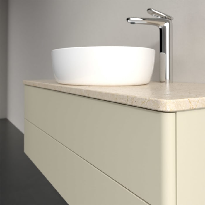 Villeroy & Boch Antao Waschbeckenunterschrank, 100 x 36 cm, 2 Auszüge mit LED-Licht, Front ohne Struktur, mit Hahnloch