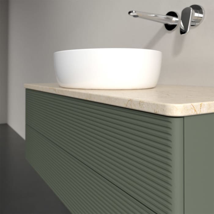 Villeroy & Boch Antao Waschbeckenunterschrank, 100 x 36 cm, 2 Auszüge mit LED-Licht, Front mit Struktur, ohne Hahnloch