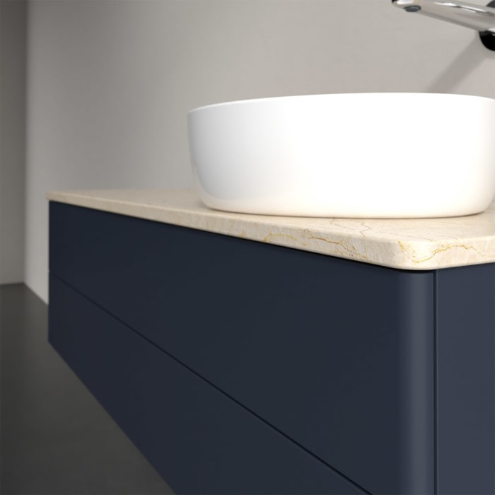 Villeroy & Boch Antao Waschbeckenunterschrank, 120 x 36 cm, 2 Auszüge mit LED-Licht, Front ohne Struktur, ohne Hahnloch, für Waschtisch rechts