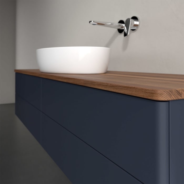 Villeroy & Boch Antao Waschbeckenunterschrank, 160 x 36 cm, 4 Auszüge mit LED-Licht, Front ohne Struktur, ohne Hahnloch, für Waschtisch mittig