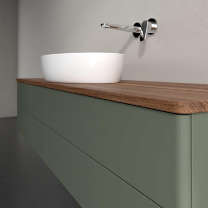 Villeroy & Boch Antao Waschbeckenunterschrank, 160 x 36 cm, 4 Auszüge mit LED-Licht, Front ohne Struktur, ohne Hahnloch, für Waschtisch mittig