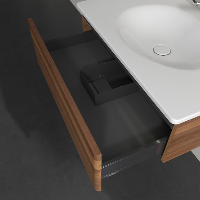 Villeroy & Boch Antao Waschbeckenunterschrank, 78,8 x 25,6 cm, 1 Auszug, Front ohne Struktur, mit LED-Licht