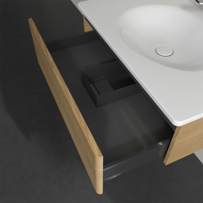 Villeroy & Boch Antao Waschbeckenunterschrank, 78,8 x 25,6 cm, 1 Auszug, Front ohne Struktur, mit LED-Licht