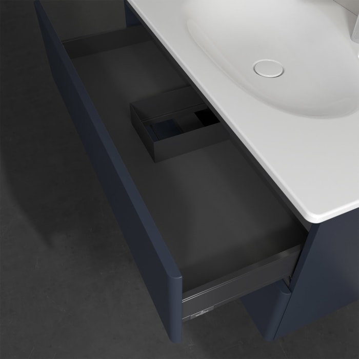 Villeroy & Boch Antao Waschbeckenunterschrank, 98,8 x 50,4 cm, 2 Auszüge, Fronten ohne Struktur, mit LED-Licht