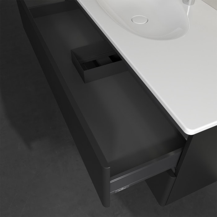 Villeroy & Boch Antao Waschbeckenunterschrank, 118,8 x 50,4 cm, 2 Auszüge, Fronten ohne Struktur, mit LED-Licht