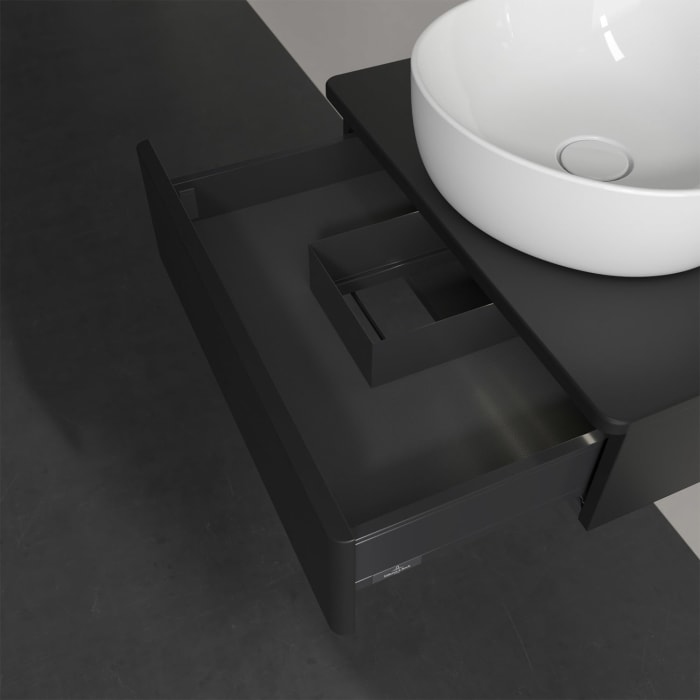 Villeroy & Boch Antao Waschbeckenunterschrank, 60 x 19 cm, 1 Auszug mit LED-Licht, Front ohne Struktur, ohne Hahnloch