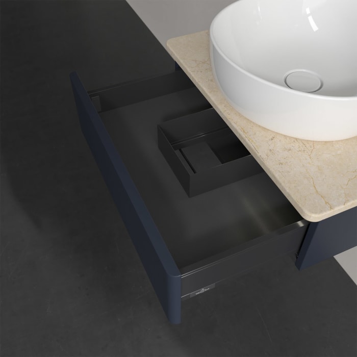 Villeroy & Boch Antao Waschbeckenunterschrank, 60 x 19 cm, 1 Auszug mit LED-Licht, Front ohne Struktur, ohne Hahnloch