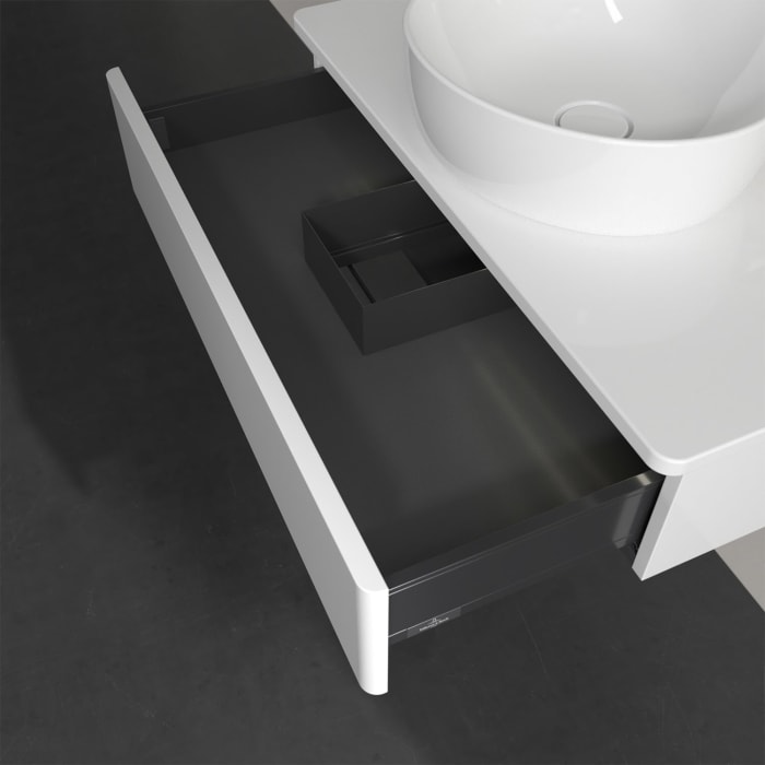 Villeroy & Boch Antao Waschbeckenunterschrank, 80 x 19 cm, 1 Auszug mit LED-Licht, Front ohne Struktur, ohne Hahnloch