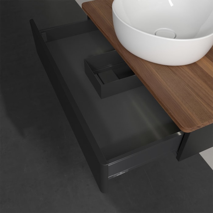 Villeroy & Boch Antao Waschbeckenunterschrank, 80 x 19 cm, 1 Auszug mit LED-Licht, Front ohne Struktur, ohne Hahnloch