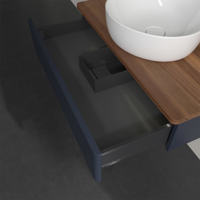 Villeroy & Boch Antao Waschbeckenunterschrank, 80 x 19 cm, 1 Auszug mit LED-Licht, Front ohne Struktur, mit Hahnloch