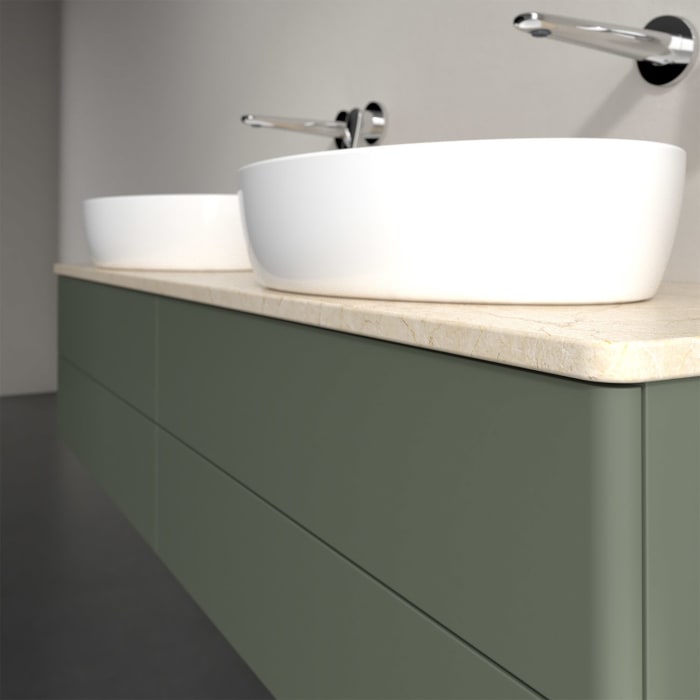 Villeroy & Boch Antao Waschbeckenunterschrank, 160 x 36 cm, 4 Auszüge mit LED-Licht, Front ohne Struktur, ohne Hahnloch, für Waschtisch links und rech