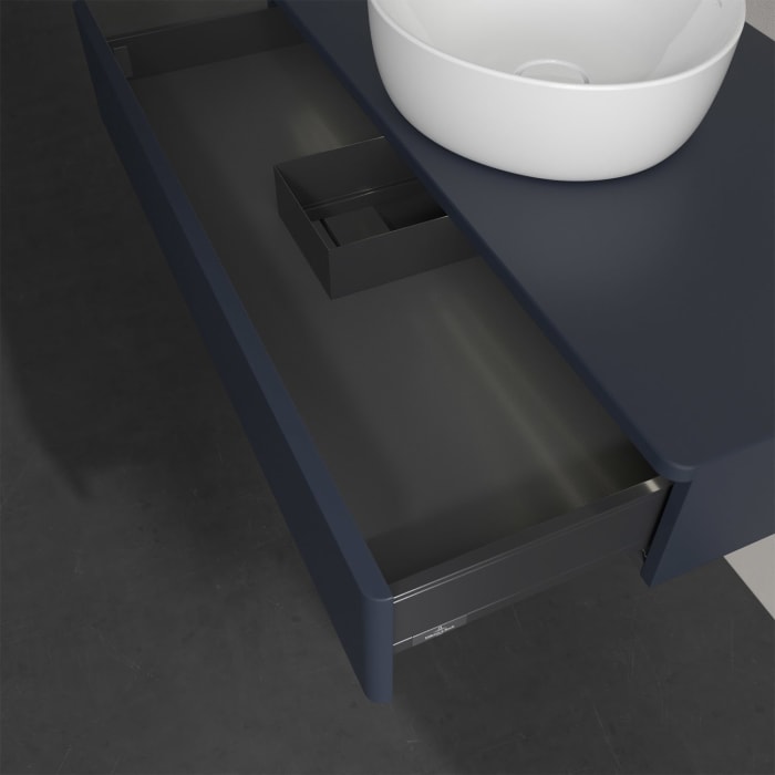 Villeroy & Boch Antao Waschbeckenunterschrank, 100 x 19 cm, 1 Auszug mit LED-Licht, Front ohne Struktur, ohne Hahnloch