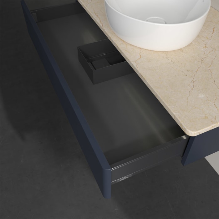 Villeroy & Boch Antao Waschbeckenunterschrank, 100 x 19 cm, 1 Auszug mit LED-Licht, Front ohne Struktur, ohne Hahnloch