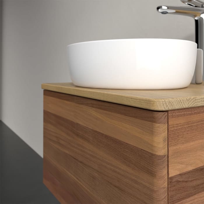 Villeroy & Boch Antao Waschbeckenunterschrank, 60 x 36 cm, 1 Auszug mit LED-Licht, Front ohne Struktur, mit Hahnloch