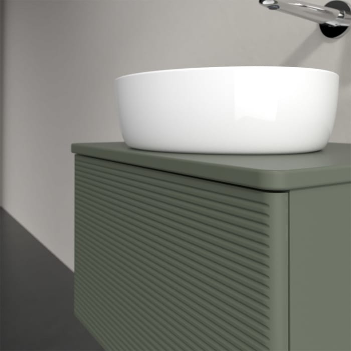 Villeroy & Boch Antao Waschbeckenunterschrank, 60 x 36 cm, 1 Auszug mit LED-Licht, Front mit Struktur, ohne Hahnloch