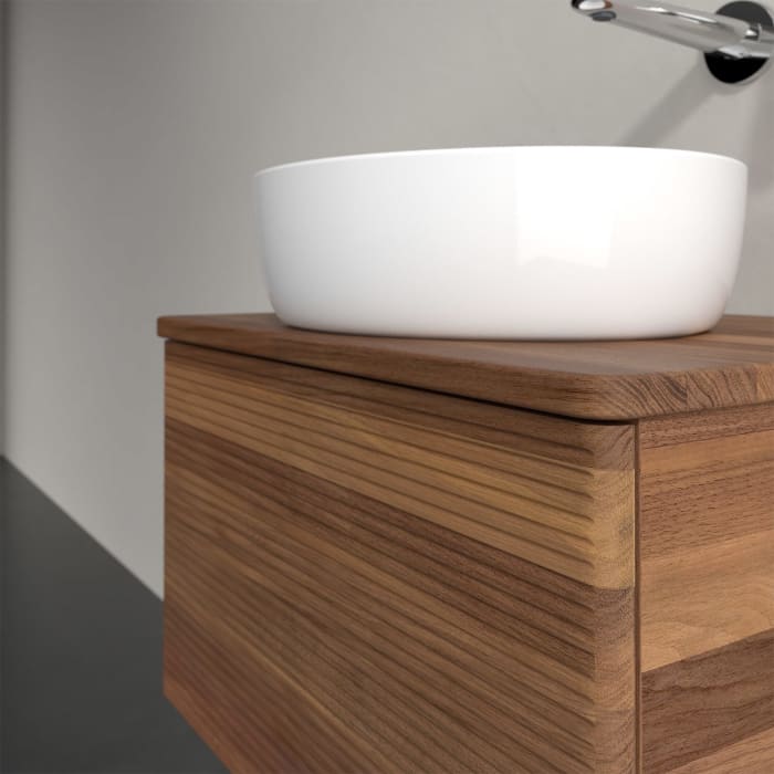 Villeroy & Boch Antao Waschbeckenunterschrank, 60 x 36 cm, 1 Auszug mit LED-Licht, Front mit Struktur, ohne Hahnloch